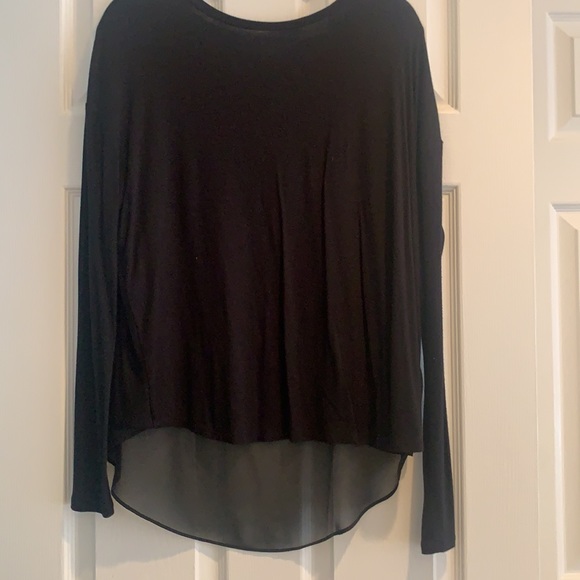 Black flowy top with sheer back - Picture 2 of 2